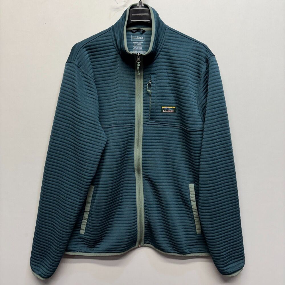 LL Bean Men Airlight Knit Full Zip Sweatshirt Jacket Size XL X-Large Reg D123 -4